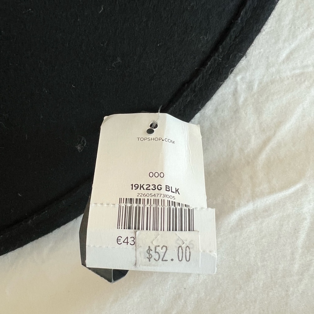Topshop Black 100% Wool Wide Brim Fedora Hat XS - Picture 5 of 6